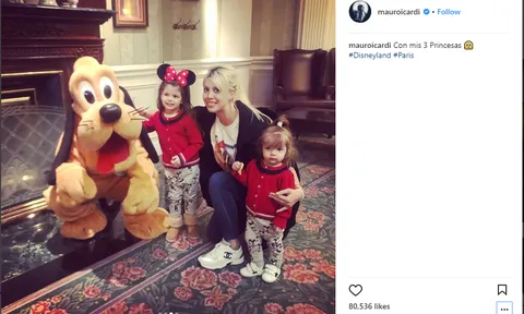 Không lên tuyển, Icardi tranh thủ thăm Disneyland