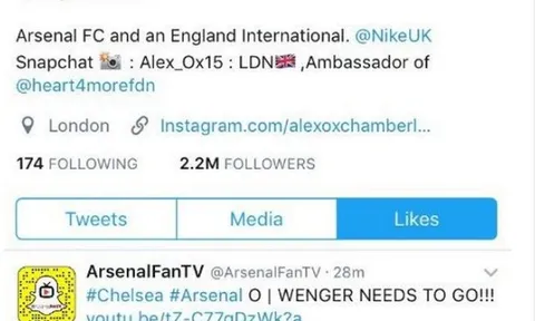 Chamberlain công khai ủng hộ sa thải Wenger?