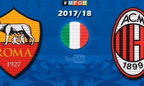 Chiến thắng của AC Milan trước AS Roma theo phong cách lego