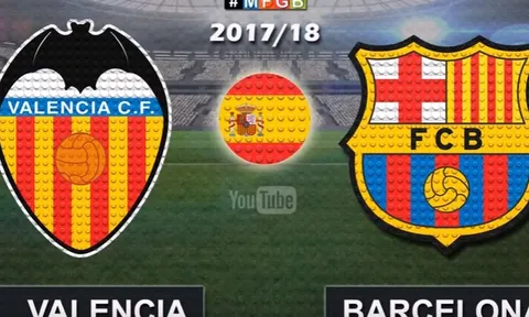 Chiến thắng của Barcelona trước Valencia theo phong cách lego