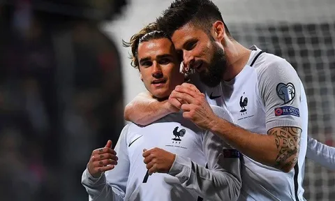 Chùm ảnh: Song sát Giroud - Griezmann hành hạ Luxembourg