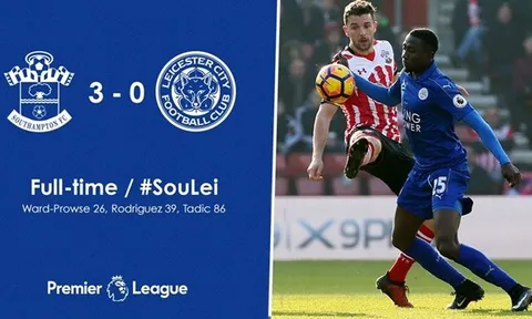 Chùm ảnh: Thua thảm Southampton, Leicester City tiến gần vực thẳm