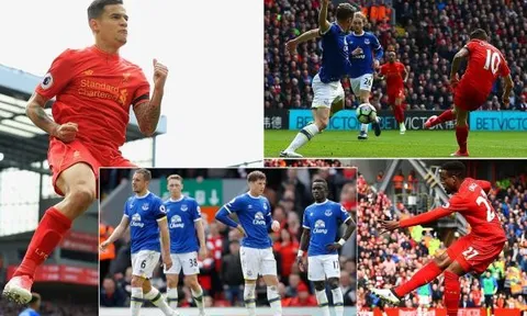 Coutinho rực sáng, The Kop thắng derby vùng Merseyside