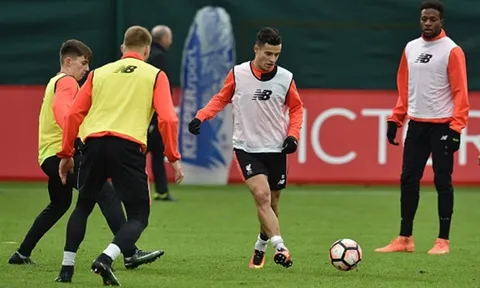 Coutinho 'xử ngọt' buổi tập của Liverpool