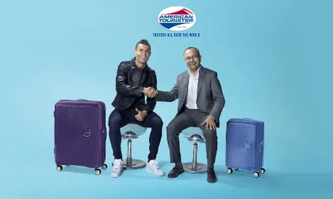 Cristiano Ronaldo làm đại sứ thương hiệu American Tourister năm 2018