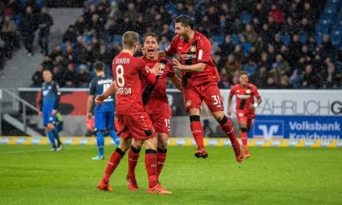 Huỷ diệt Hoffenheim, Leverkusen chính thức lên nhì bảng Bundesliga