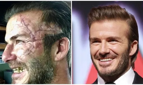 Beckham tạo hình xấu xí khi đóng phim