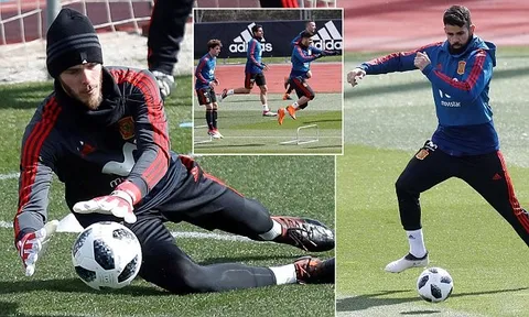 De Gea lăn xả trên sân tập, quyết chặn đứng 'cỗ xe tăng'