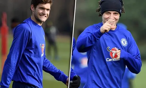 Được cho nghỉ, nhưng Luiz và Alonso vẫn hớn hở luyện tập cùng Chelsea