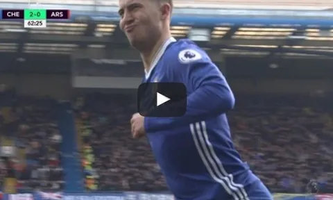 Eden Hazard chơi cực hay trong trận Chelsea 3-1 Arsenal