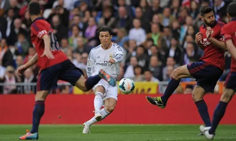 Góc siêu phẩm: Ronaldo sút đẳng cấp bắn hạ Osasuna
