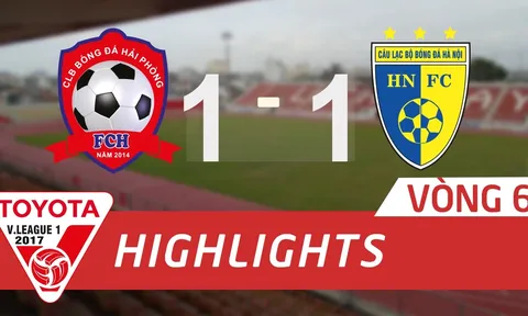 Hải Phòng 1-1 Hà Nội FC (Vòng 6 V-League 2017)