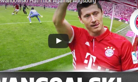 Hat-trick của Lewandowski vào lưới Augsburg