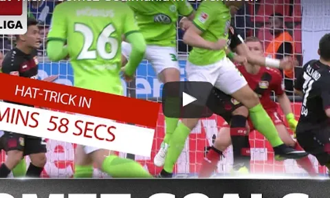 Hat-trick trong vòng 7 phút của Mario Gomez