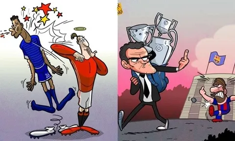 Hí họa 'thiên thần' Ibra vô tình giật cùi chỏ vào mặt đối thủ