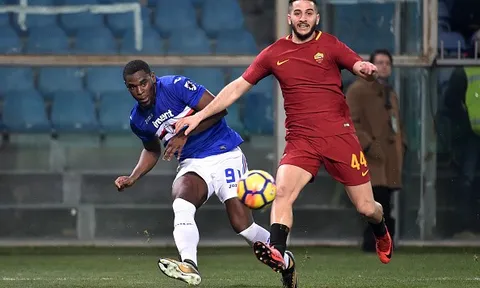 Highlights:Sampdoria 1-1 AS Roma (Đá bù Serie A)