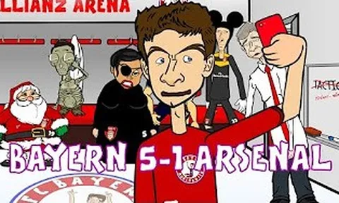 Hoạt hình hài hước: Bayern 5-1 Arsenal