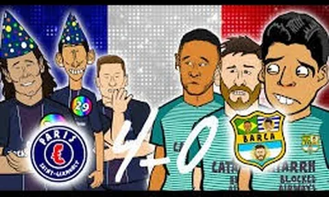 Hoạt hình hài hước: PSG 4-0 Barcelona