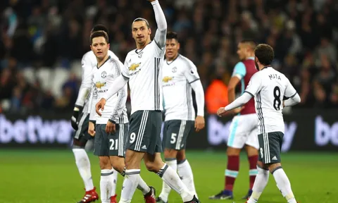 Ibra ghi bàn trong thế việt vị, Man Utd nhọc nhằn đánh bại 10 người của West Ham
