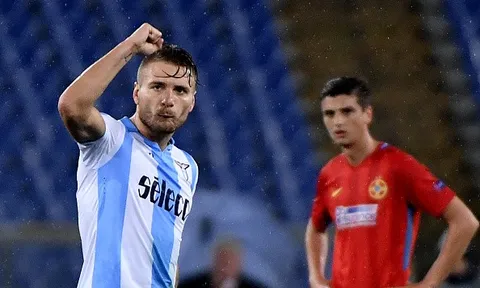 Lập hattrick, Immobile hủy diệt Steaua Bucharest tại Olimpico