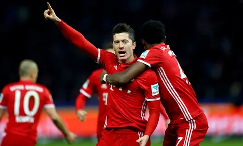 Lewandowski nổ súng đúng giây cuối, Bayern thoát thua trước Hertha