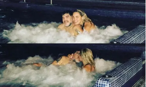 Maradona đón Valentine với bồ 9X trong bồn tắm