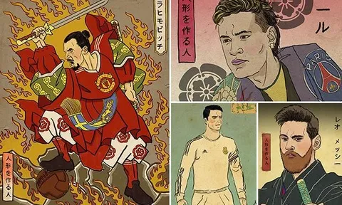 Messi, Ronaldo, Ibra hóa chiến binh samurai