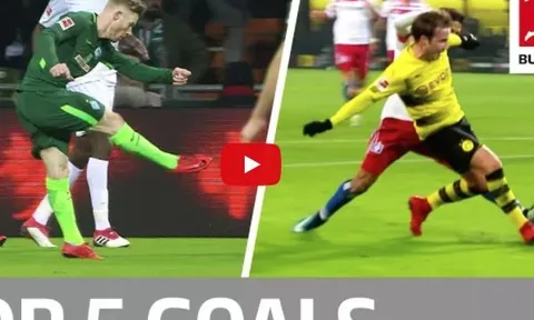 Müller, Gotze và top 5 bàn thắng đẹp nhất vòng 22 Bundesliga