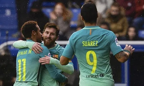 MSN đồng loạt nổ súng, phá tan sân nhà của Alaves