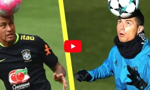 Neymar đọ kĩ thuật với Cristiano Ronaldo