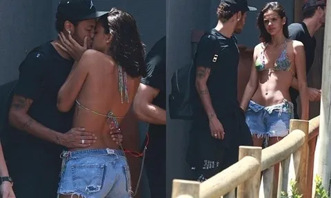 Neymar ôm hôn bạn gái đắm đuối giữa chốn đông người