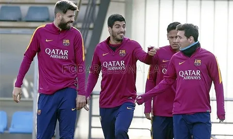 Neymar và Suarez song kiếm 'hạ' Pique