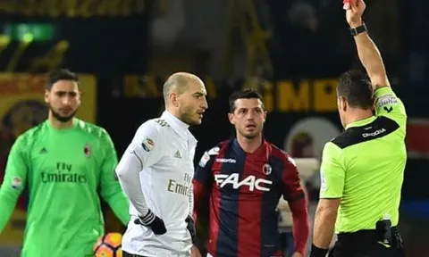 Nhận 2 thẻ đỏ, Milan vẫn thoát hiểm thần kì trước Bologna
