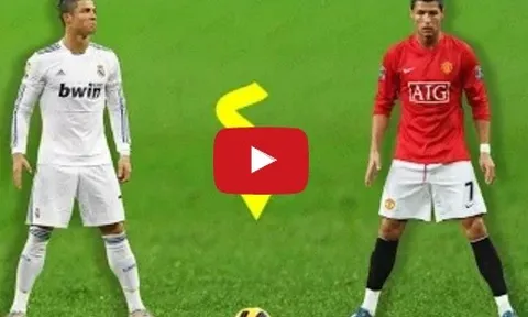 Những bàn thắng, skills tương tự của Cristiano Ronaldo ở M.U và Real