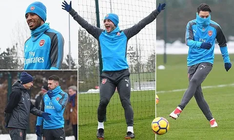 Đẩy lùi u ám, sân tập Arsenal vui như trẩy hội