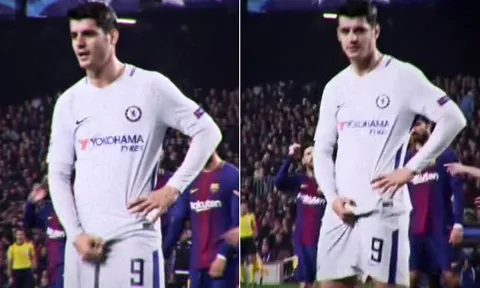 Bị CĐV Barca sỉ vả, Morata đáp trả với hành động phản cảm