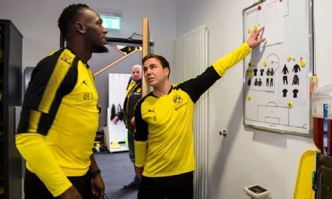 Usain Bolt miệt mài tập luyện, học 'chiến thuật' ở Dortmund