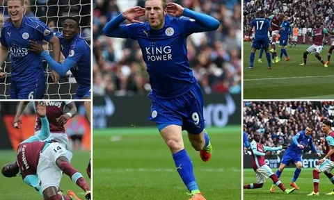 Vardy, Mahrez lập công, Leicester có trận thắng thứ tư liên tiếp