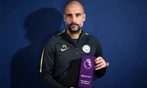 Vượt Mourinho & Conte, Pep giật giải lần đầu ở Anh