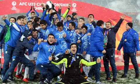 Nhọc nhằn hạ U23 Việt Nam, U23 Uzbekistan mở hội ăn mừng