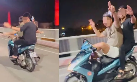 Thanh niên điều khiển xe máy bằng chân, khoe trên TikTok gây tranh cãi