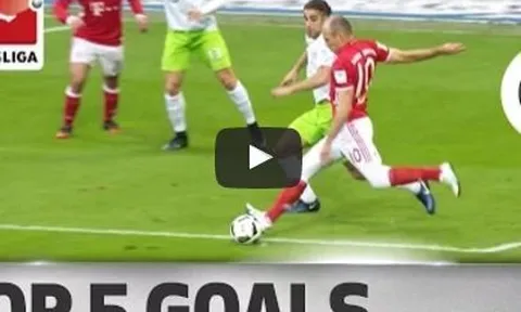 5 bàn thắng đẹp nhất vòng 14 Bundesliga