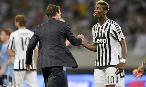 Paul Pogba và Max Allegri đọ tài dứt điểm tại Juventus