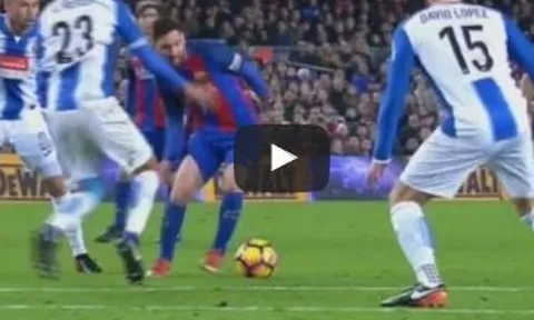 Pha rê bóng như đá PES của Lionel Messi vs Espanyol