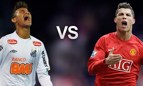 So sánh Neymar và Ronaldo thời còn khoác áo Santos và M.U