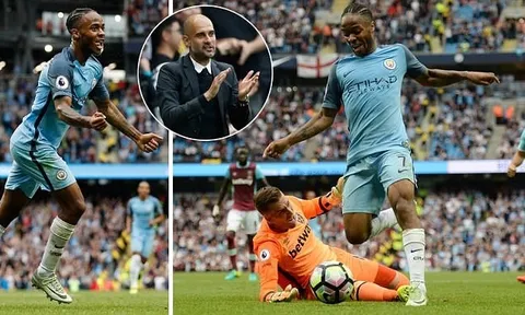 Aguero thoát thẻ đỏ, Sterling kết liễu West Ham