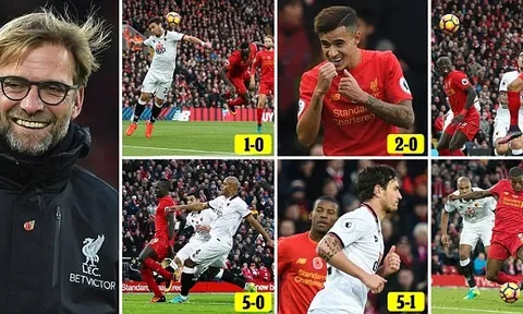Anfield mở tiệc bàn thắng, Klopp đưa Liverpool lên đỉnh Premier League