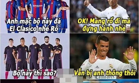 Ảnh chế: Cáo xanh từ tốn lên đỉnh châu Âu; CR7 ‘tốc biến’ Siêu kinh điển vì Bà xã mặc áo vàng