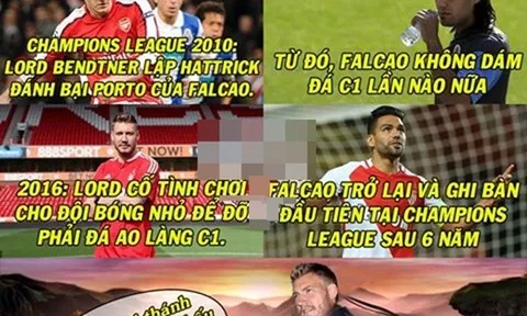 Ảnh chế: Ngài A Nơ ban phước lành cho ‘Mãnh hổ’; Javier-Van-Falcao lộ bí kiếp ghi bàn sòn sòn