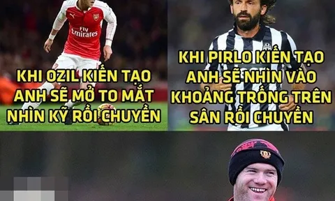 Ảnh chế: Oezil, Pirlo ‘ngã mũ’ với đẳng cấp kiến tạo của Rooney; Giroud ‘gỗ cả người’ cũng có chỗ xài được
